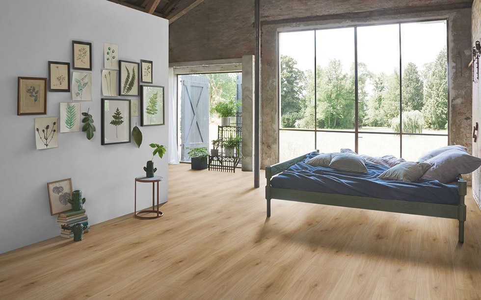 PARADOR Laminat Eiche Horizont natur Landhausdiele Seidenmatte Struktur 4-seitige Mini-V-Fuge | Basic 600 XS | 25 m²-4014809170488