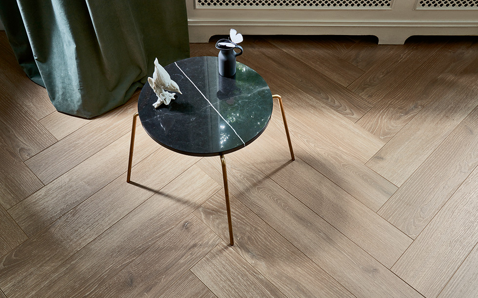 PARADOR Laminat Eiche Skyline perlgrau Naturmattstruktur 4-seitige V-Fuge | Trendtime 3-4014809263258