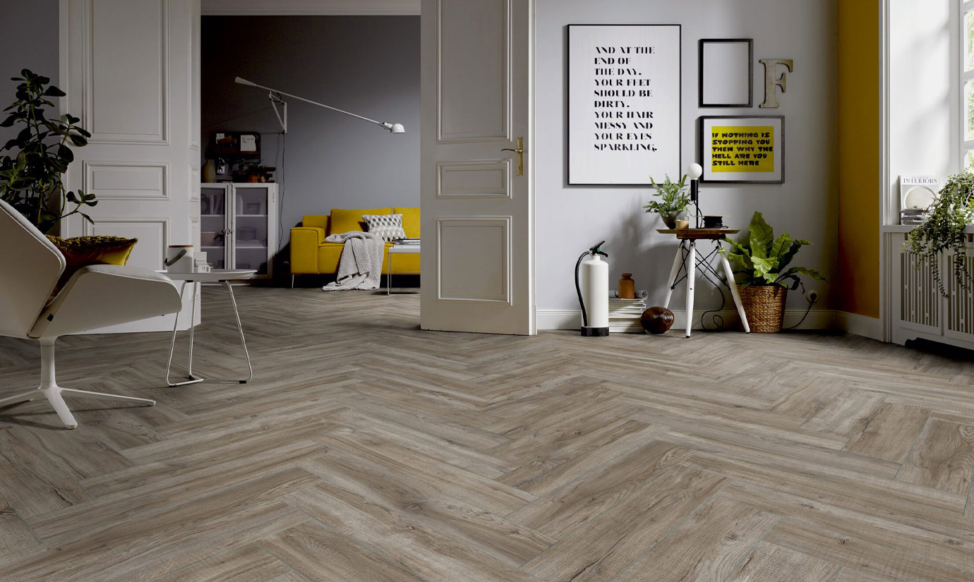 TER HÜRNE Laminat Eiche Cave 4-seitige V-Fuge Y03 | Herringbone Edition-4012853162305
